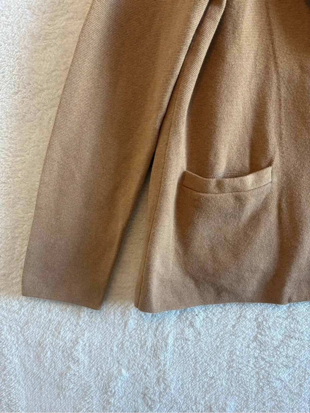 J. Crew Factory Schoolboy Sweater Blazer Heather Acorn 100% Cotton Large NWT